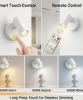 Magnetic Rechargeable Picture Light 2 Pack With Remote And Touch Control, Wireless Art Spotlight showing three color temperatures