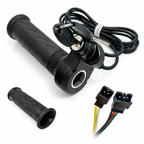 3 Pin Ebike Throttle With Key Full Twist Grip ✓