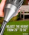 Hand holding Solar Powered Tiki Torch Lantern Zapper With Realistic Flickering Flame, adjustable height for yard and patio