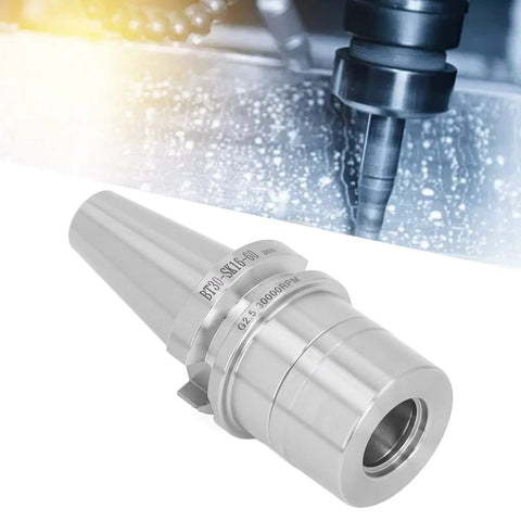 Dead Serious Precision Milling Collet Chuck Holder Built From 40Cr Alloy Steel For BT30 And SK16 Spindles, showcased in a machining background.