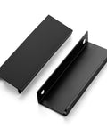 6 Pack Finger Pulls For Cabinets With 76mm Hole Center And 102mm Overall Length Black Edge Pulls displayed on white background.