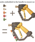 High Power Pressure Washer Gun With Adjustable Pressure, Extension Wand, Quick Connect, 5 Nozzle Tips, 2 Adapters, 5000 PSI