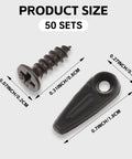 Black metal picture frame backing clips with screws; 50 sets of flat turn-button hardware for hanging frames