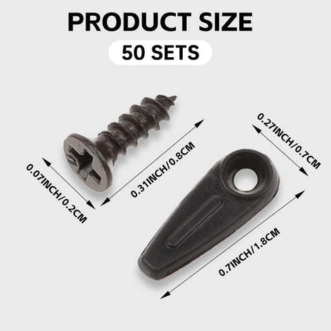 Black metal picture frame backing clips with screws; 50 sets of flat turn-button hardware for hanging frames
