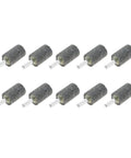 Ten Pcs 20 Millimeter Aluminum Oxide Mounted Grinding Stones Rotary Grinding Bits With One Quarter Inch Shank For Electric Rotary Tools And Drill Grinders For Home Or Workshop Use, shown in a row