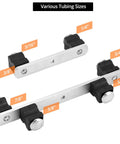 QWORK Tube Bender Kit For Soft Copper And Aluminum Pipes Ratchet Style Bending Tool 1/4 To 7/8 Inch with tubing size indicators.