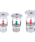 Rock Solid Brass Stainless Steel Fire Sprinkler Head With 57 68 79 93 Degree Adjustable Spray, three sizes with red and green indicators.