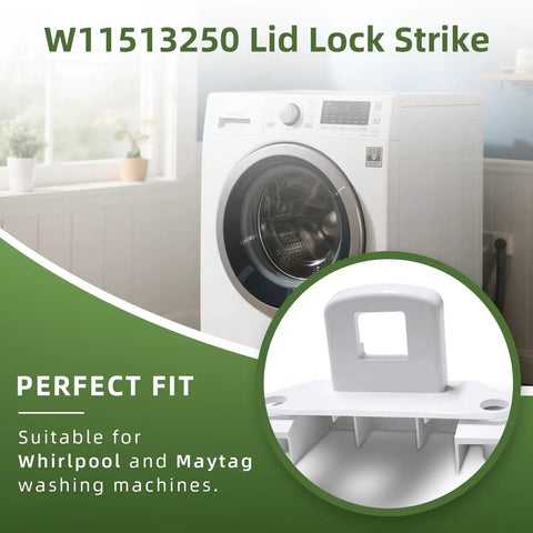 Direct Fit Lid Strike Replacement For Whirlpool And Maytag Washers W11513250 W11391550 OEM Parts AP7002929 PS16543459 EAP16543459 White 1 Pc Easy Install Durable Lock Hassle Free Repair on washer