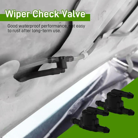 Two Pack Wiper Washer Check Valve Kit For Windshield Spray System Car Wiper Jet Kit Compatible With Toyota Scion Lexus, black plastic installation view