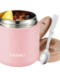 Kids 15.2oz Vacuum Insulated Food Jar with 316 Stainless Interior, Leakproof Wide Mouth Lunch Container and Foldable Spoon