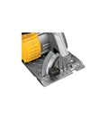 Close-up of Cordless Sidewinder 20V Max Circular Saw With 6-1/2 Inch Blade, 5150 RPM Power, showing 0-50 degree bevel adjustment.