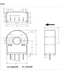 Top Shelf DC Leakage Current Sensor For Solar Panels And EV Charging Stations detailed schematic diagram with measurements.