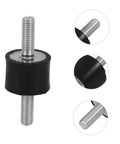Vibration Isolator Mounts With Studs For Fitness Equipment Air Conditioning And Compressors Quiet Shock Absorbers For Stable Operation And Reduced Noise No Fuss Setup Easy Installation Heavy Duty Design, black rubber mount with metal studs