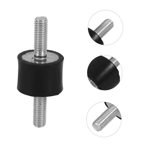 Vibration Isolator Mounts With Studs For Fitness Equipment Air Conditioning And Compressors Quiet Shock Absorbers For Stable Operation And Reduced Noise No Fuss Setup Easy Installation Heavy Duty Design, black rubber mount with metal studs