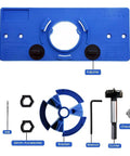 Pro Grade 35mm Concealed Hinge Jig Kit With Drill Bits For Easy Cabinet Door Install, Hinge Hole Router Template and Face Frame Hardware Guide