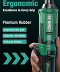 Electric Cordless Ratchet Wrench 3/8 Inch With Beast 89 Ft-Lbs Torque And 400 RPM, Variable Speed, dual grip close-up