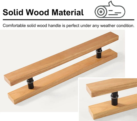 Door Pull Handle Set For Interior And Exterior Doors Wooden Bar Pull Handle For Sliding Barn Doors Hotel Hallway Cafe Dining Room Push Pull Style Heavy Duty Easy Grip made of solid wood