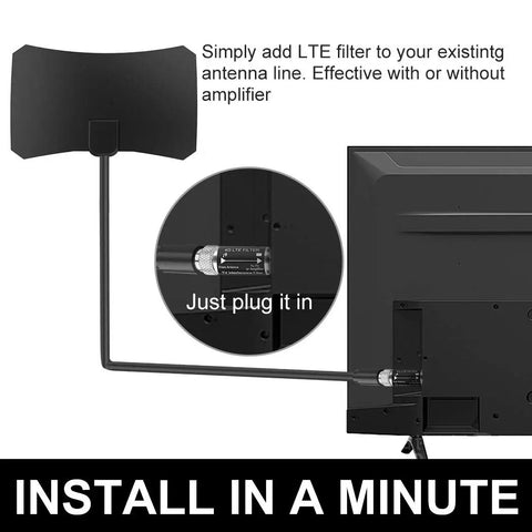4G 5G Interference Filter For TV Antenna To Deliver A Killer Boost To HD OTA TV Reception, Easy Install For Any Antenna
