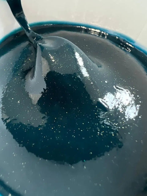 Close-up of Ultima 2100 NLGI Grade 2 Lithium Calcium Complex Multi Purpose High Temp Grease with smooth texture in blue color.