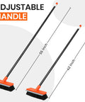 Adjustable handle of 55 inch Long Handle Deck Brush With Stiff Bristles For Concrete Patios Garage Floors Outdoor Scrubber.