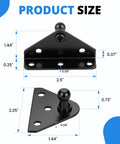 Dimensions of 10mm Ball Stud Mounting Bracket Kit for Gas Shock Strut Prop Lift Support showing L-type and flat mounts.