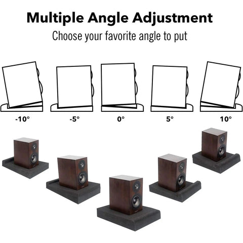 Two Pack Studio Monitor Isolation Pads For 3 To 4.5 Inch Speakers High Density Acoustic Foam Multiple Angle Adjustment
