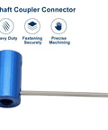 Pack Of Six 6Mm To 6Mm Bore Rigid Shaft Couplers In Blue Anodized Aluminum With A Tight Grip M4 Set Screw Setup And Easy Install Wrench for precision tasks.