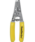 Compact Wire Stripper For 10-18 AWG With Stainless Steel Blades Spring-Loaded Grip Serrated Nose For Twisting Lightweight Pliers
