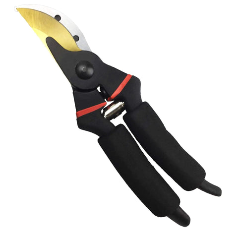 8 Inch Titanium Coated Bypass Pruning Shears For Heavy Duty Garden Pruning Premium SK5 Steel Blade Rust Resistant And Ultra Sharp Ergonomic Non Slip Aluminum Handles For Smooth Cutting.