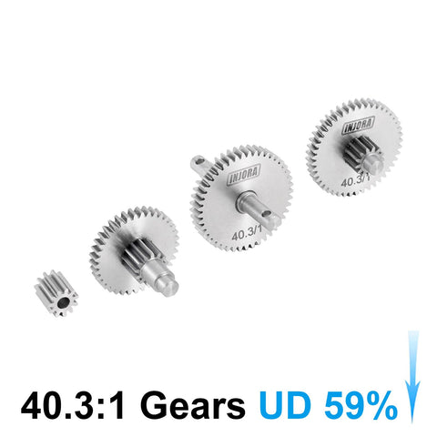 Stainless Steel Transmission Gear Set 40.3 To 1 Low Range For TRX4M 1 By 18 RC Crawler Upgrade CNC Machined Rust Resistant Includes 11 Tooth Pinion