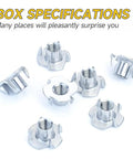 Bulk Pack 210 Units 1/4 20 T Connector Coated Four Point Attachments For Woodworking And Mechanical Installations displayed on white background