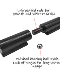 HLMOptimo black 5-inch heavy-duty weld-on barrel hinges, 450 lb capacity, 2-pack