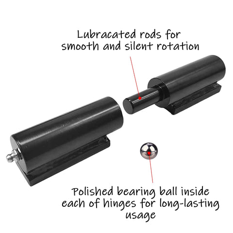 HLMOptimo black 5-inch heavy-duty weld-on barrel hinges, 450 lb capacity, 2-pack