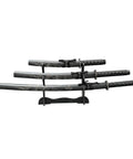 Dope Six Color Iaido Training Katana Set With 1060 Carbon Steel Blades Three Piece With Sword Stand, black motif dragon engravings