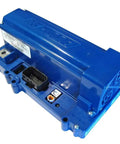 Heavy Duty 48 Volt 500 Amp Motor Controller tailored for Yamaha G19 and G22 Golf Cars, showcasing blue casing and electrical connections.
