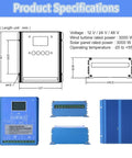 Hybrid Wind And Solar MPPT Charge Controller 5KW 10KW 12V 24V 48V For Off Grid Battery Charging dimensions and features