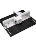 Rock Solid Aluminum Router Insert Base Plate Nails Spotless Woodworking Cuts And Supercharges Your Workshop Setup Straight Up Reliable For Professional Milling And Crisp Carving Jobs In Sleek Black Housing C8, with ruler and mount.