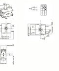Technical drawing of Heavy Duty Rotary Switch With 3 Positions And 2 Speeds For Fan Heaters 120V To 250V 15A Rating UL Listed