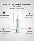 Heavy Duty Stainless Steel Indexing Plunger Pin With Tough L Handle And弹簧 Loaded Position Lock for machinery fixtures.