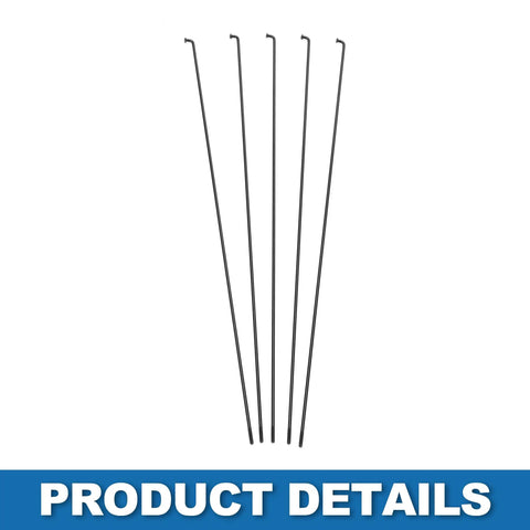 Beefy Mountain Bike Spokes 14G 295mm Steel Black 36Pcs Replacement Set displayed with elbow heads above description banner