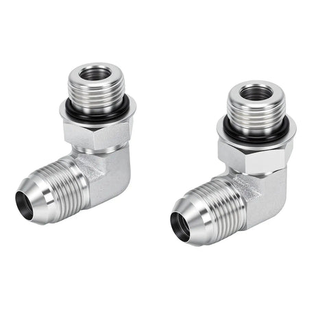 One Half Inch 37 Degree Flare Male To SAE ORB 90 Degree Elbow Connector, carbon steel hydraulic fitting