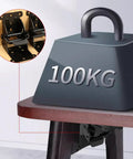 Three Piece Black Folding Table Braces With 180 Degree Self Lock Hinges for quick install, showing heavy duty black steel brackets.