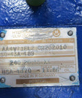 Nameplate of Rexroth Bosch AA4V71EL2 Axial Piston Pump showing serial and model number details