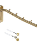 Heavy Duty Wall Mount Clothes Hanger Rack With Swing Arm 5 Gold Hooks Sturdy Coat And Robe Organizer with mounting screws