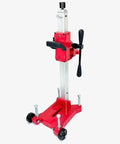 BLUEROCK 4Z1RB core drill with rolling base; red base, vertical aluminum rail, black handles