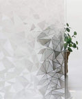 3D No Glue Window Privacy Film With Frosted Glass Look, Static Cling Installation, 17.7x78.7, close-up of decorative 3D rhombus pattern