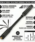 Beefy Dual Band Ham Radio Antenna For VHF UHF 136 To 174 MHz And 400 To 470 MHz High Gain with flexible gooseneck design.
