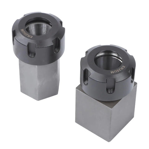 ER-25 Hex and ER-25 Square Collet Block Chuck Holder for Quick CNC Setup, DIY Friendly Dual Tool Holding Block for Machining.