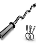 Ergonomic EZ Curl Bar For Home Gym Must Have, 47 Inch Bar With 2 Inch Weight Sleeves And Two Spring Collars