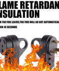 Hardworking 30 Amp Male Rv Replacement Plug With 125V Pull Handle And Strain Relief Built From Heavy Duty Abs in fire retardant insulation.